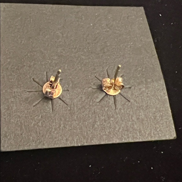 DIAMOND 925 STERLING SILVER SIGNED EARRINGS - Picture 3 of 6